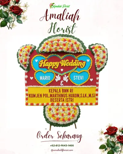 Karangan Papan Bunga Pernikahan di Condongcampur